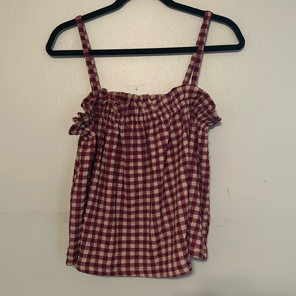 Anthropologie gingham pattern tank top size XS never worn